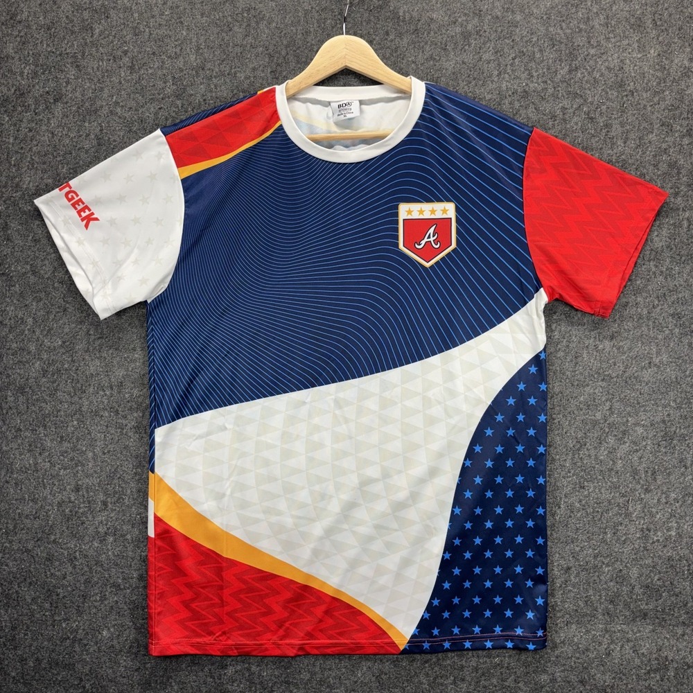 Atlanta Braves Soccer Jersey Mens XL Short Sleeve Stadium Giveaway MLB MLS